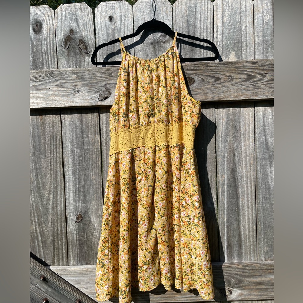 Miami Yellow Floral Midi Dress Size M - Picture 5 of 8